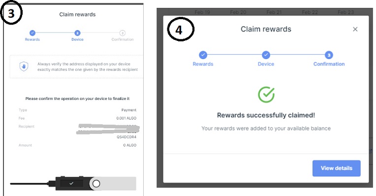 claim algorand rewards