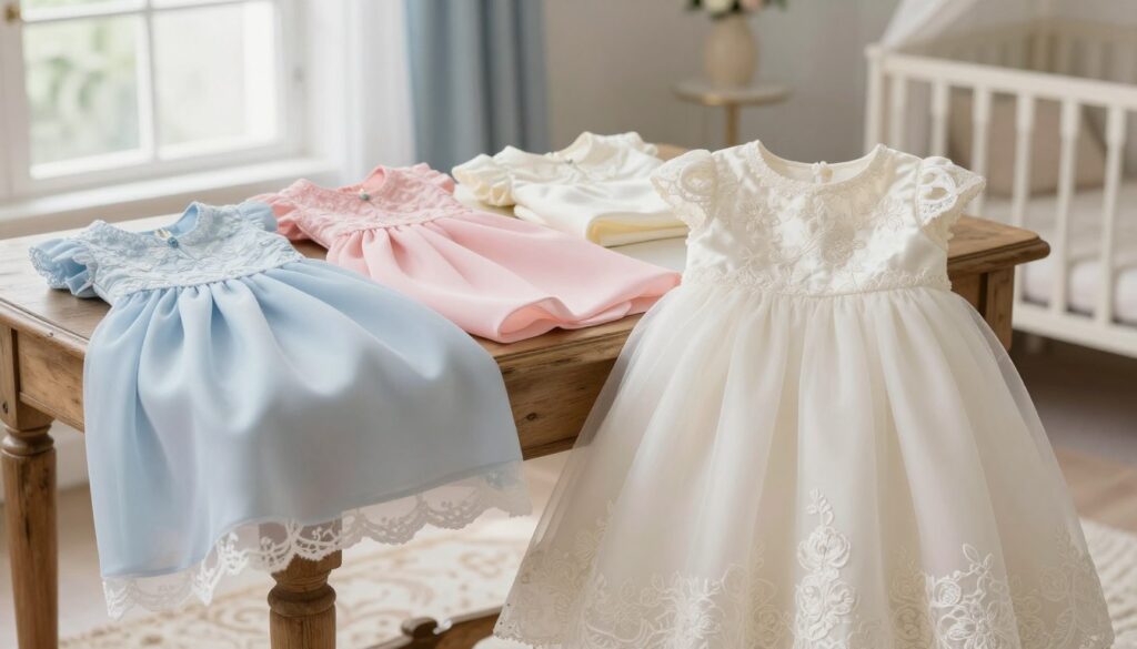 Materiały sukienek na chrzciny